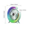 USB Loop Color Desktop Small Fan 180° Up and Down Adjusts Three Levels of Wind Power and Five Levels of Lights