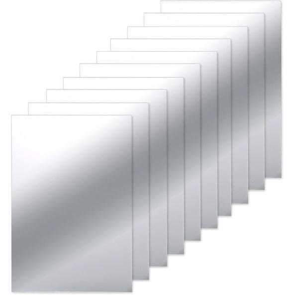 BBTO 10 шт. Самоклеящиеся акриловые зеркальные плитки 15 x 23 см Гибкие прямоугольные зеркальные листы Настенные наклейки для декора стены гостиной дома 6 x 9 x 0.04 Inch