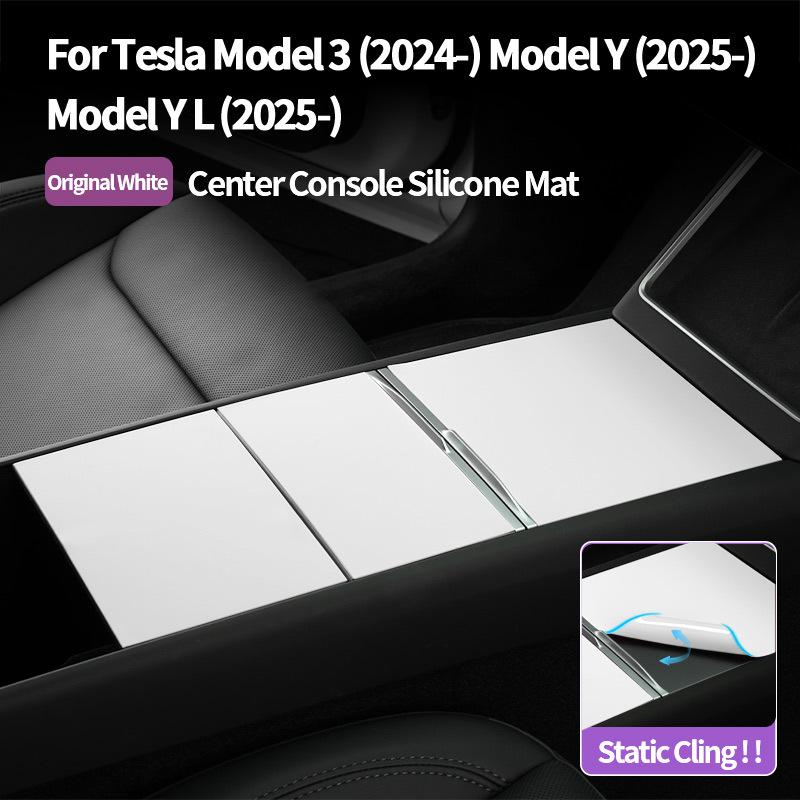 For Tesla Model Y Juniper Model 3 Highland Car Center Console Armrest Box Pad Cover Silicone Auto Interior Tuning Accessories