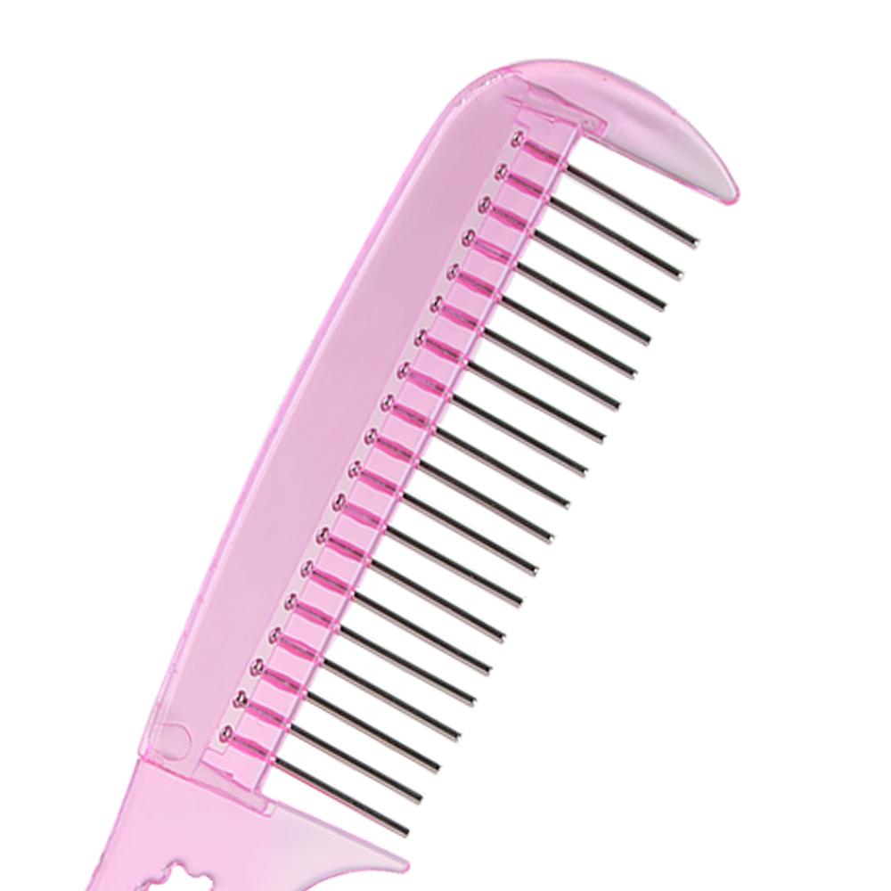 Fashion Anti-static Beauty Anti-static Wig Comb Handle Wig Tool Steel Tooth Comb Styling