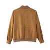 2 Cross-border women's wholesale stand-up collar pocket trim suede retro style jacket jacket