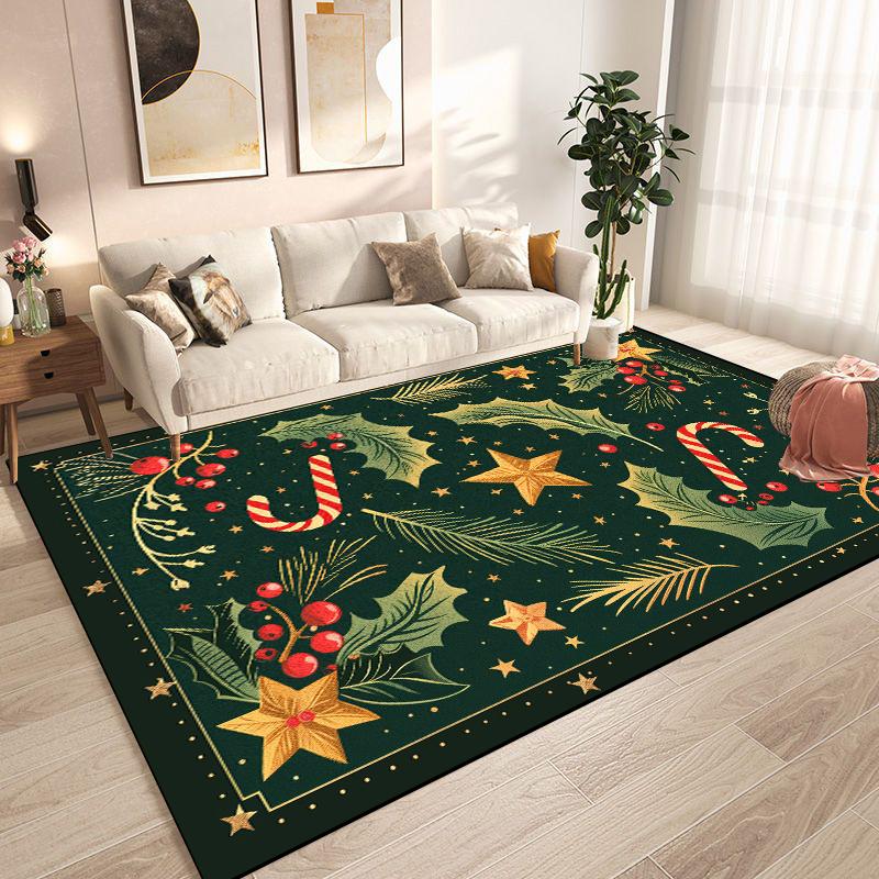 Christmas Tree Snowflake Carpet for Living Room Doormat New Year Red Decoration Home Rug Non-slip Dining Room Decor Floor Mats