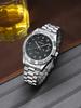 Men's Quartz Watch with Diamond-Encrusted Dial and Stainless Steel Strap Simple Business Style Perfect Gift for Any Occasion