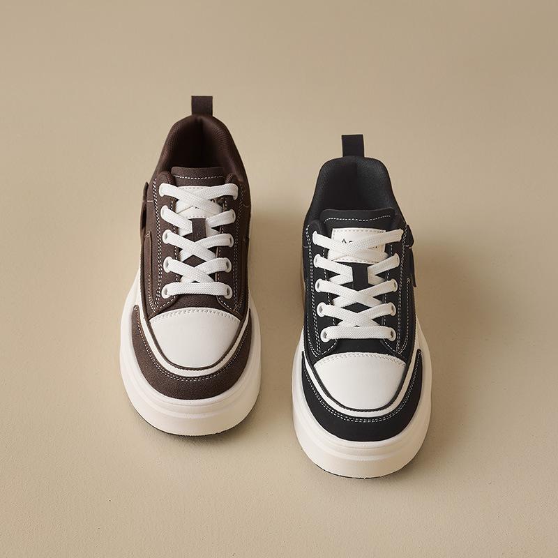 Augustine thick baseplate shoes women's 2025 new spring fashion casual sports shoes retro muffin white shoes