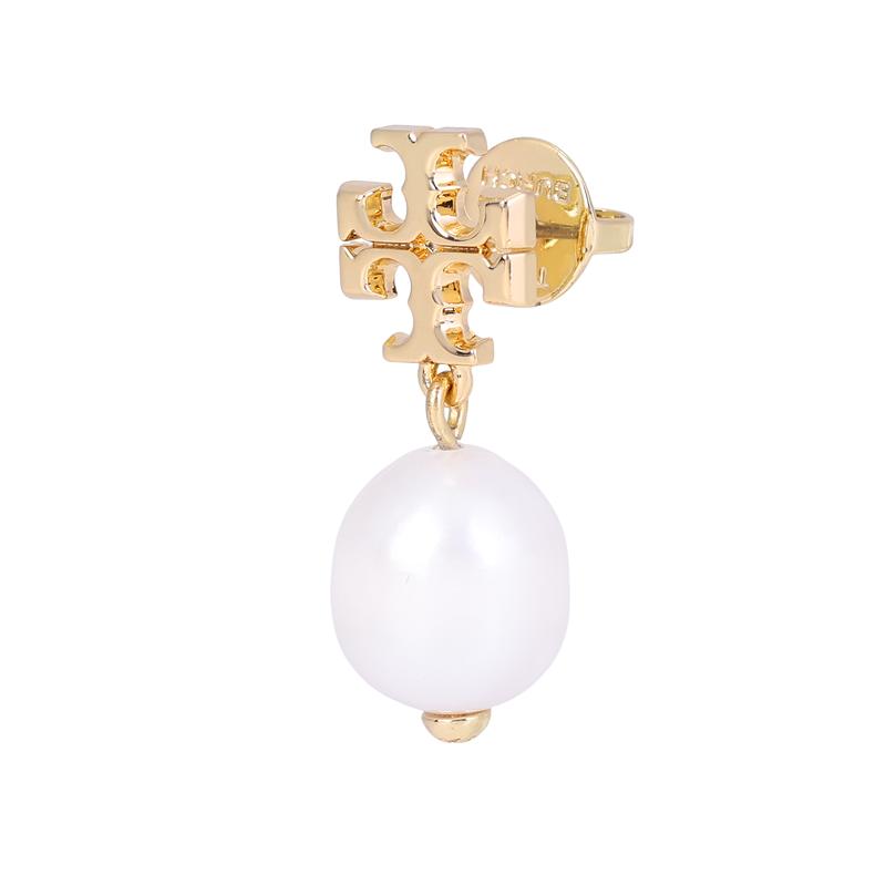 TORY BURCH KIRA PEARL DROP Brass Earrings Women's 65156-709-gold