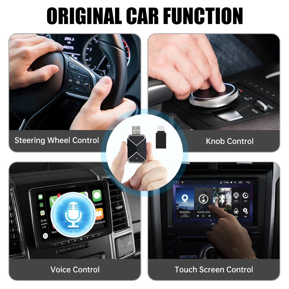 Wireless Carplay Adapter Android Auto 2in 1 Smart Dongle 2024 5G WIFI for OEM Car Stereo, with USB Plug and Play