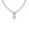 Elegant Moissanite Pearl Necklace - S925 Sterling Silver Minimalist Clavicle Chain for Women