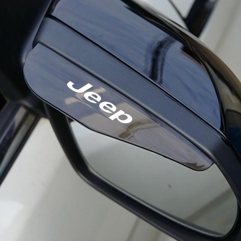2 Stück Auto Rückspiegel Seitenansicht Regenabweiser Augenbrauenaufkleber für Jeep Renegade Compass Grand Cherokee Wrangler Jk Gladiator