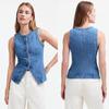 2025 Summer European & American Sleeveless Slimming Denim Women's Vest