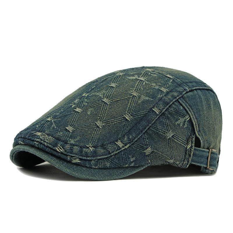 Denim Beret Women British Vintage Forward Cap Men's Peaked Cap