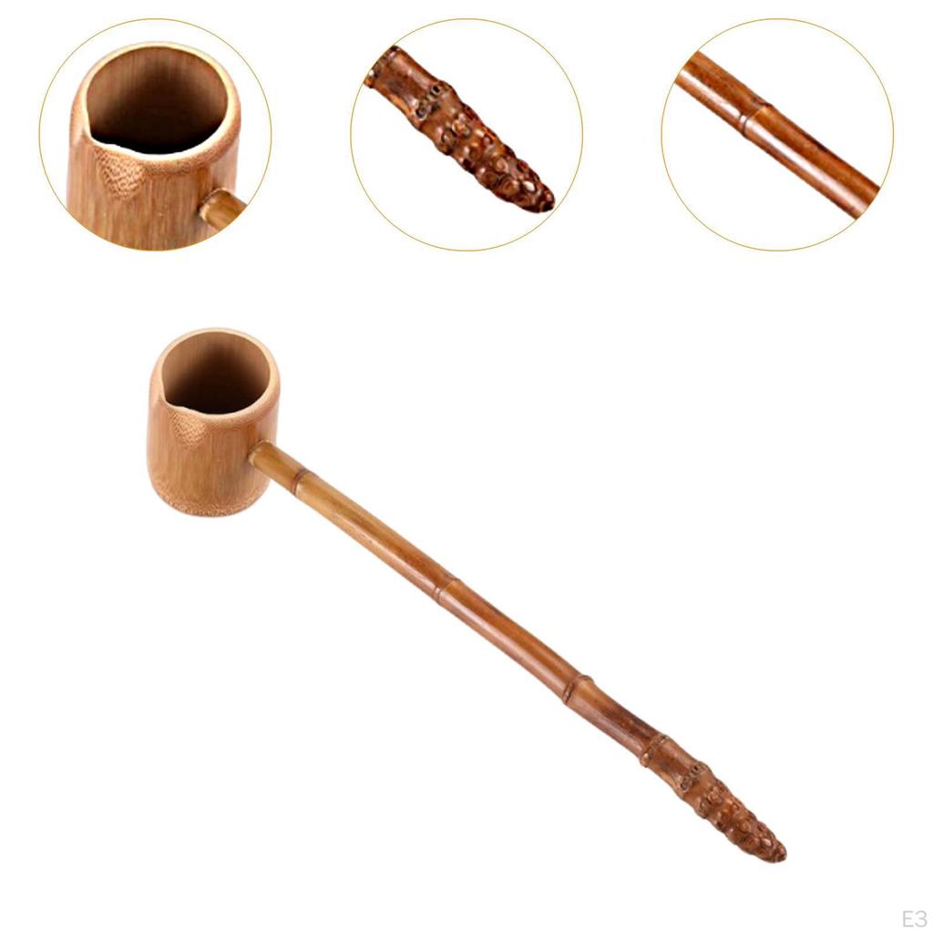 Bamboo Scoop Ergonomic Long Handle Tea Ceremony Accessory Easy to Clean for Home Kitchen