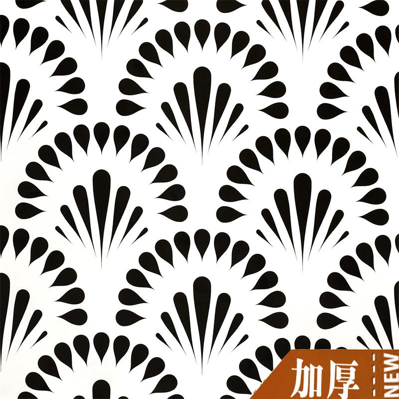 Geometric Abstract Arc Black and White Peel Wallpaper Detachable Contact Paper, Suitable for Home Bathroom Wallpaper Decoration