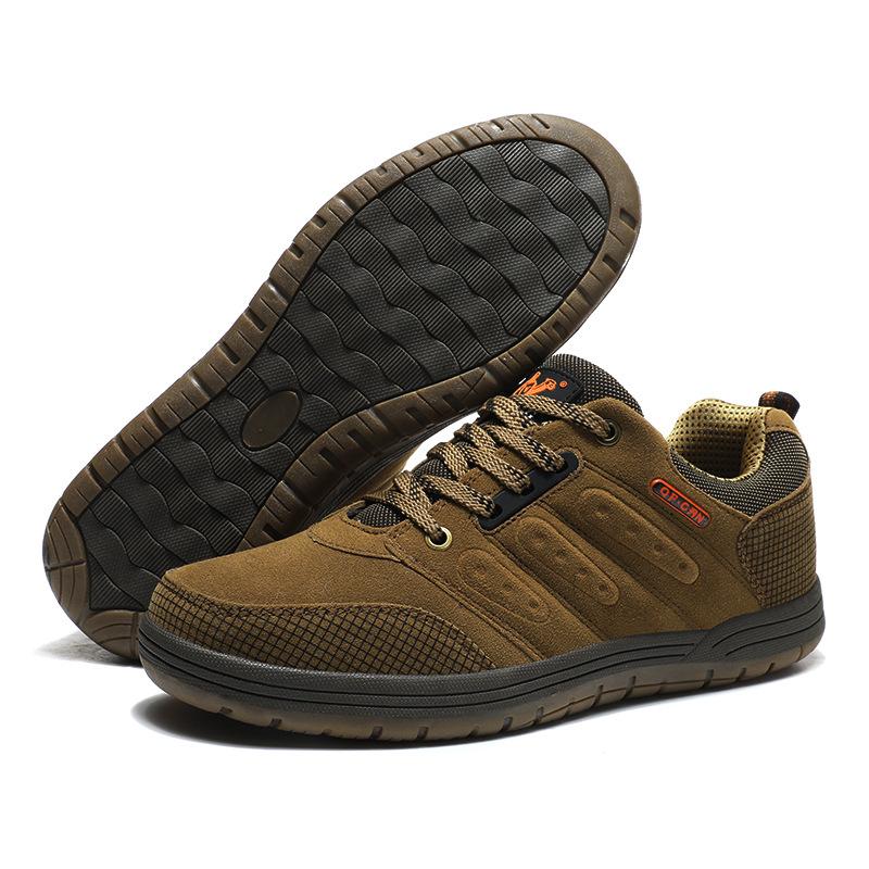 

39-45 Spring and Autumn Men s Outdoor Casual Shoes Flat Bottom Fashion Mountaineering Sports Vintage Lace-Up Classic Mountain Brown 39