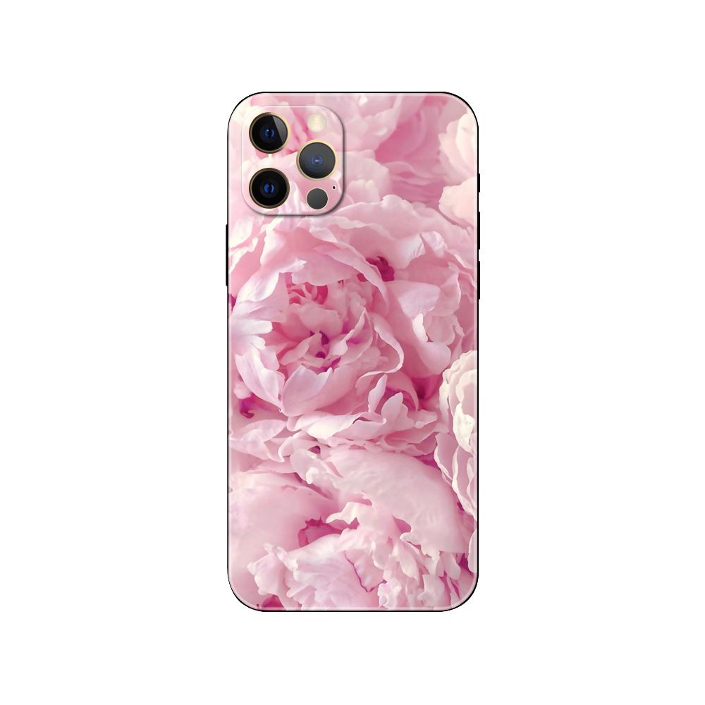 Pink Flower Peony phone case for iphone 5 5s 2020se 6 6s 7 8 plus x 10 XR XS 11 12 13 mini pro MAX black tpu back cover