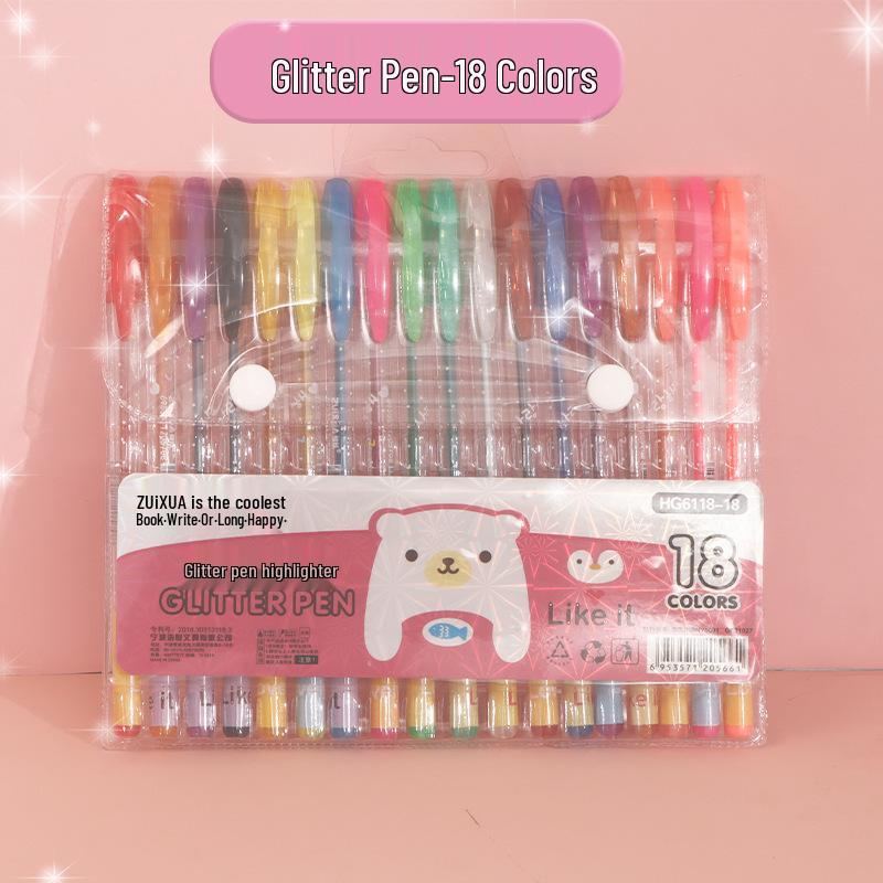 

Набор гелевых ручек с блестками: Сделай сам хайлайтер и цветную шариковую ручку для студентов