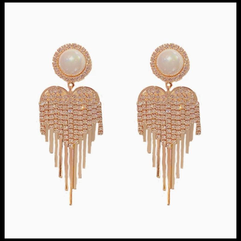 Personalized and Fashionable Light Luxury Pearl Tassel Women's Earrings, High-end and Atmospheric Accessories Luxury