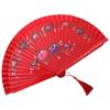 Ventaglio da Fan per Spettacoli Spagnoli, Ventaglio in Seta Double Face con Bellissimo Fiore Pieghevole per Varie Occasioni