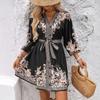 Spring and Summer New, Medium Sleeve Strap Positioning Flower Dress