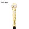 Goldener Weißer Luxus Runder Griff Mode Stock für Party Dekorative Gehhilfe Eleganter Krummstab Knauf Gehstock 93cm