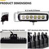 2Pcs 6 ''18W Work Headlight 12V 24V Super Thin Headlight Off-Road Led Headlight Reflector Ip67 Waterproof 6000K Fog Light Bar Led Tractor Lights Off