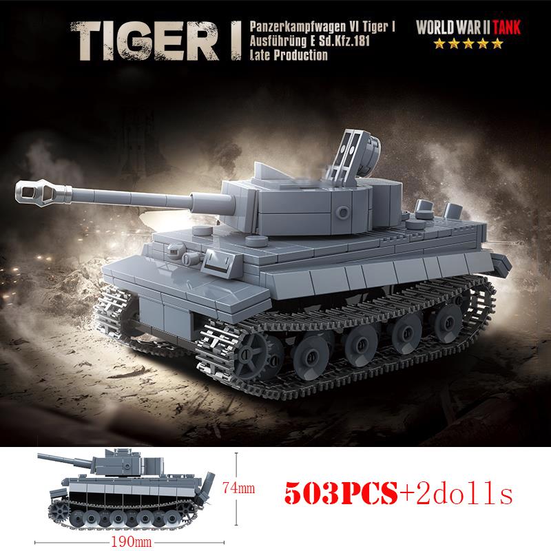 Militär Weltkriege Deutscher Tiger I Schwerer Panzer Bausteine WW2 Waffen Panzer Panther Mittlere Panzer Technische Steine Kinderspielzeug