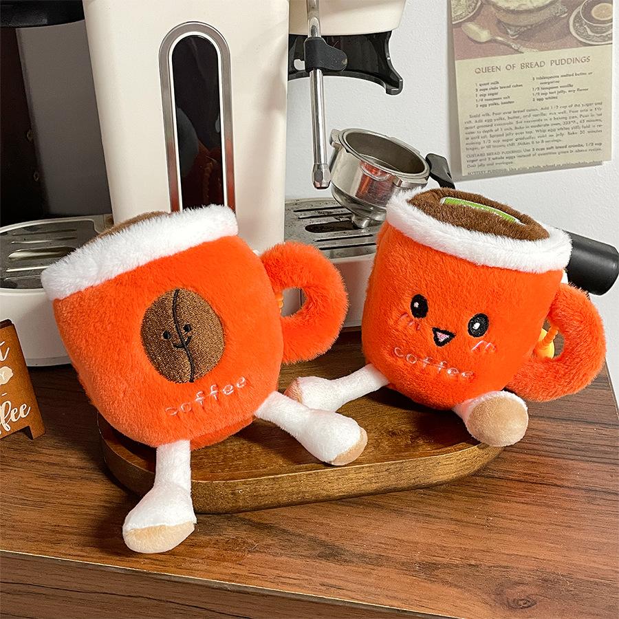 Cartoon Coffee Cup Doll Coffee Bean Tea Cup Doll Bag Hanging Decoration Gift Wedding Toy Sprinkle Doll Throwing Boutique Machine