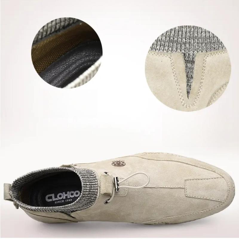 Herren Kurzstiefel Leder Freizeitsneaker Britischer Stil Socken Retro Freizeitschuhe Herbst und Winter