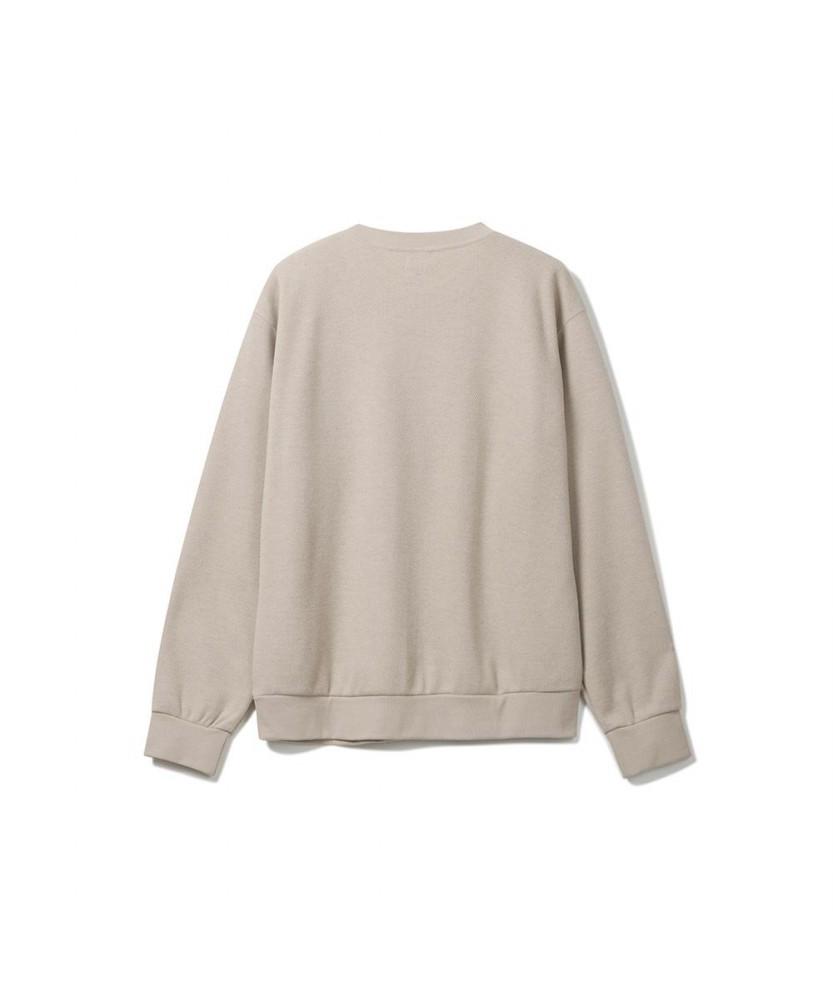 NOTIG Knit-Like Round Sweatshirt Beige_Oka3T1Rl110I1