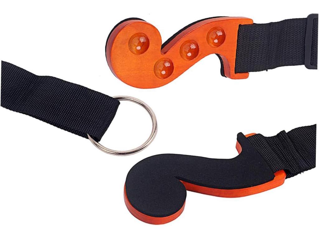 Cello Scroll Wooden Anti-slip Mat & Strap: Non-slip Pad Leg Rest Accessory for Musical Instruments