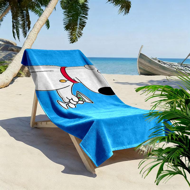 Brian Print Beach Towel, Large Soft Quick Dry Towel for Beach Camping Swimming