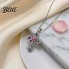Retro Christian Necklace Catholic Necklace, Religious Pendant Colorful Rhinestone Daily Wear Statement for Women Wear, Jewelry Gift