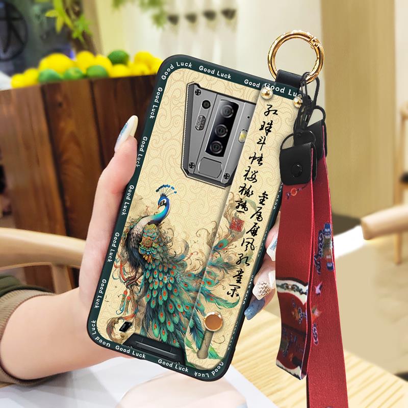 Phone Holder Anti-dust Phone Case For Blackview BV6900 Kickstand Ring Lanyard Durable Dirt-resistant Wristband Soft Case