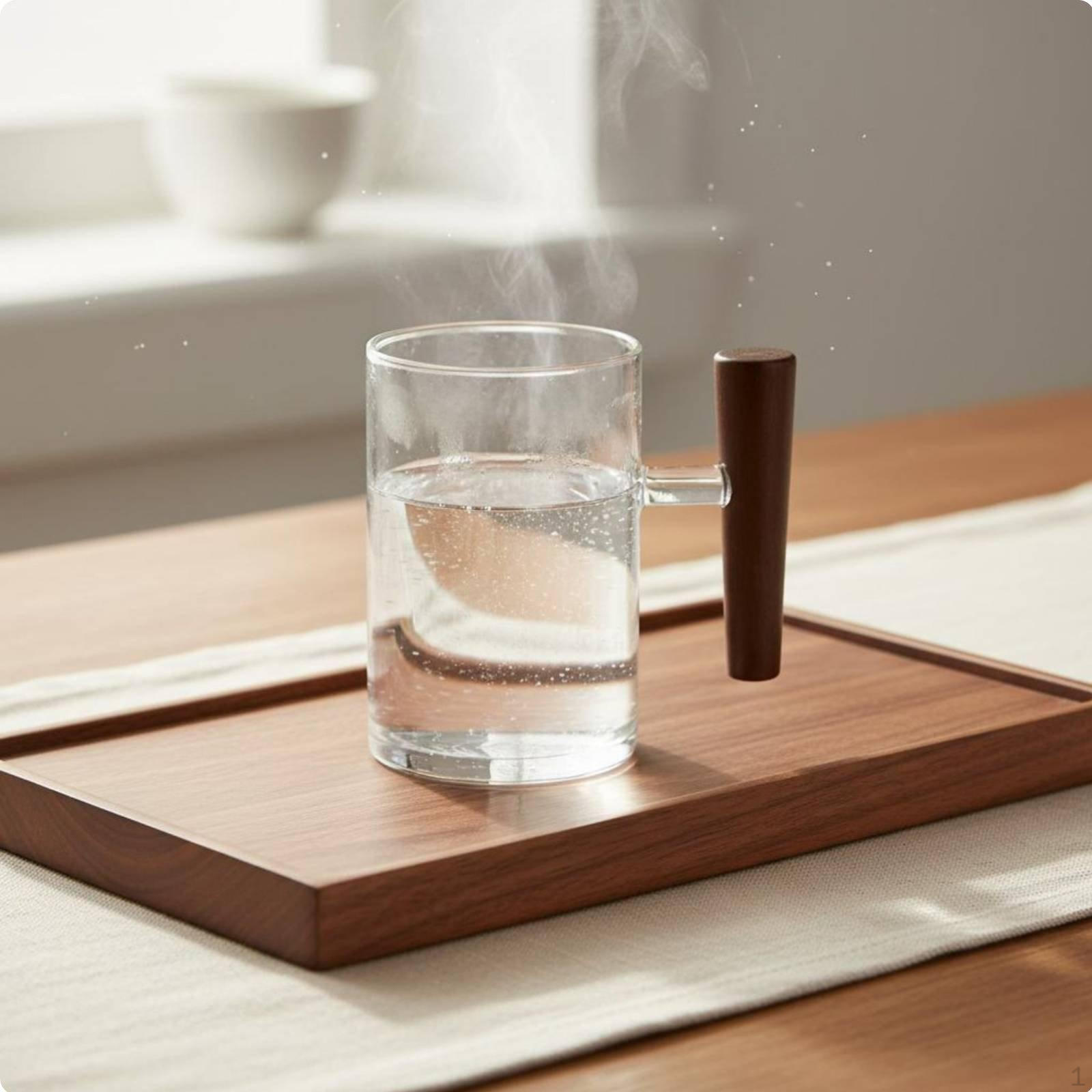 Wooden Handle Glass Mug Heat Resistant Clear Tea Cup Easy to Clean Coffee for Office, Home Wood Handle Cup