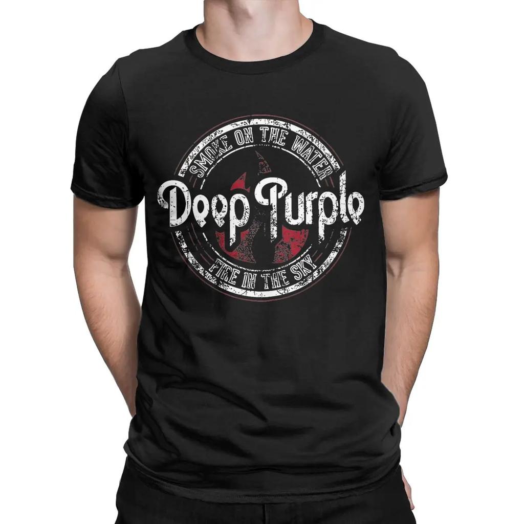Deep Purple T-Shirt Men Novelty 100% Cotton Tee Shirt Round Collar Short Sleeve T Shirt Gift Idea Clothing