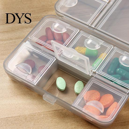 Pill Box Reusable Anti-crack Separated Moisture-proof Classified Store Pills Transparent Double-layer with Lid Medicine for Travel