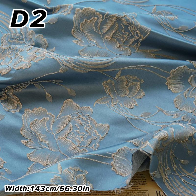 1M Luxus Goldene Seidenblume Geprägtes Jacquardgewebe Gewebter Brokatstoff Bekleidung Kleid Anzug Tasche Polsterung DIY Nähstoff