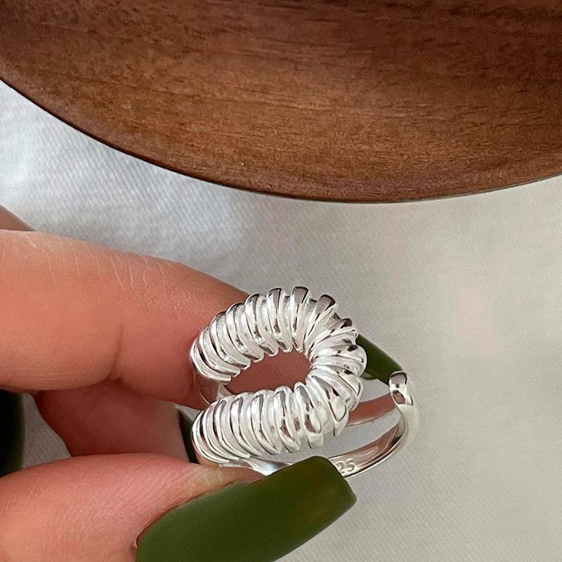 Korean Minimalist Style Geometric Copper Ring Adjustable Size Fashion Accessory Women For