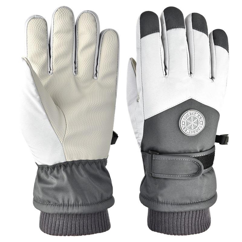 Fleecegefütterte wasserdichte Skihandschuhe, Touchscreen & Rutschfest, Unisex Outdoor Warme Radhandschuhe Mehrfarbig Motorradhandschuhe
