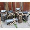 Retro-Style Milk Jug Shaped Iron Flower Bucket for Dried Arrangements