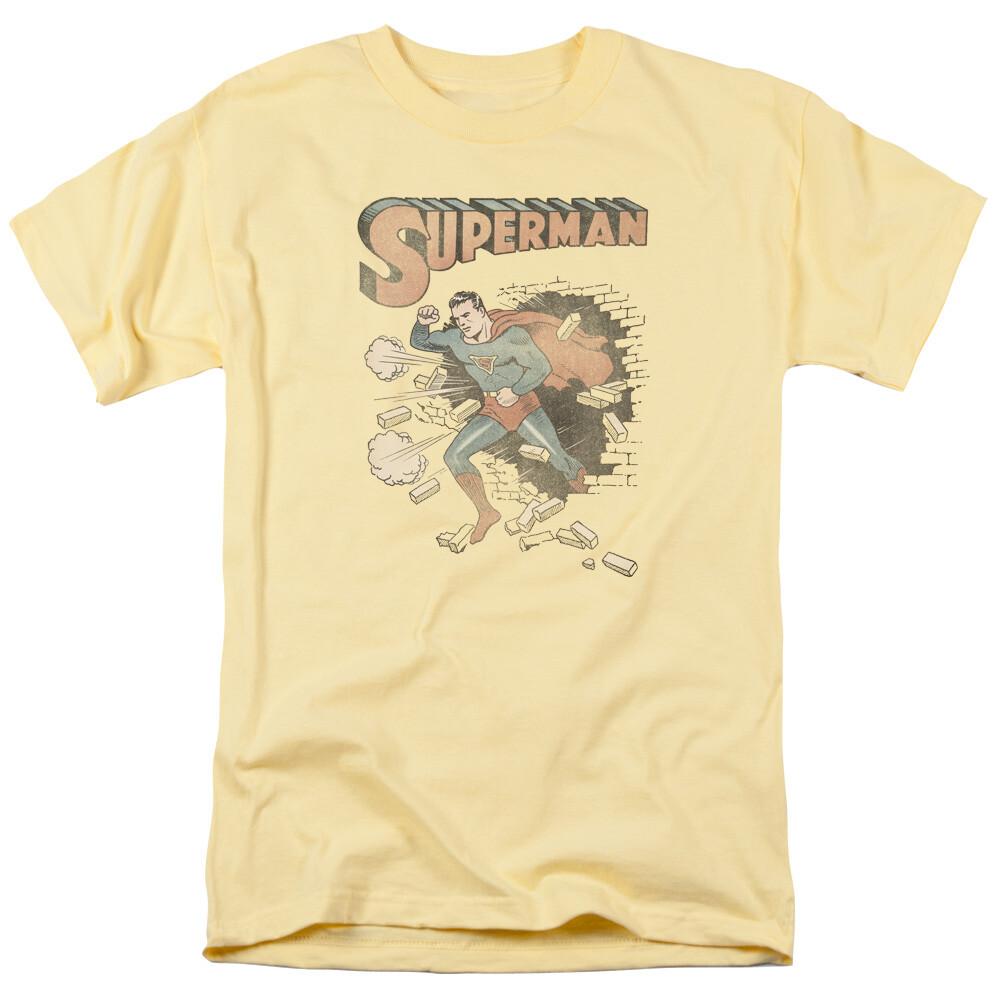 26 Superman Vintage Breakthrough T Shirt Mens Licensed Classic DC Comic Tee Banana Unisex T-Shirt XL