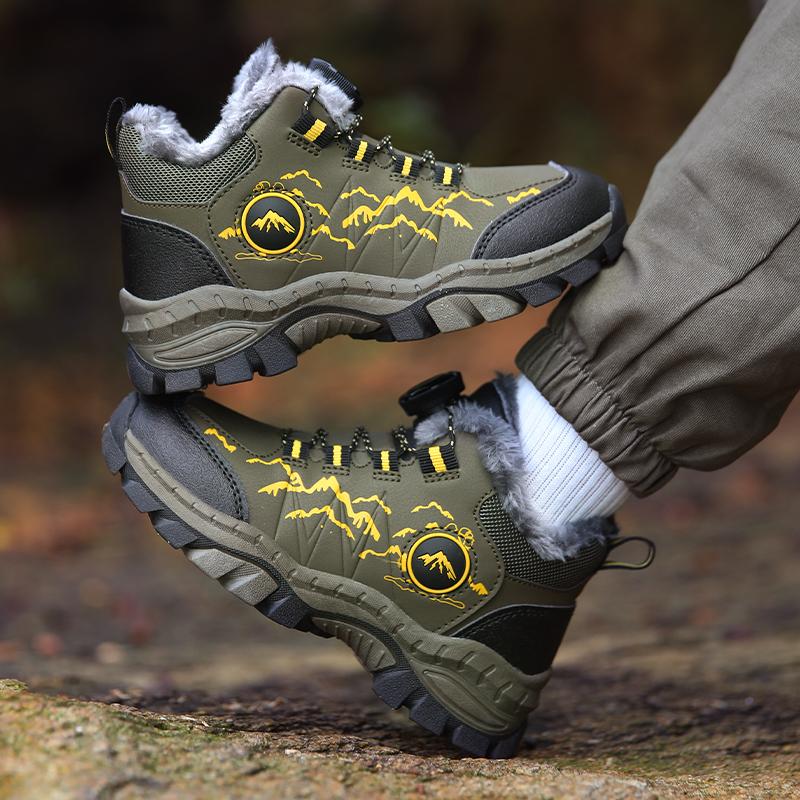 Winter Children's Plus Velvet Warm Outdoor Hiking Shoes Cotton Shoes Hiking Cotton Shoes Snow Boots 31-40