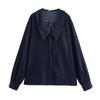 Kaslead New Arrival Women's Clothing Fashion Style Fashion Minimalist Versatile Small Round Lapel Denim Shirt 5520268