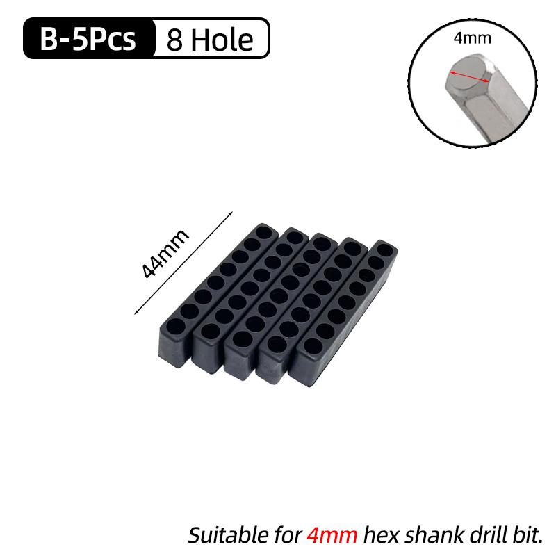 5Pcs/10Pcs Set 6/10/8/12/15 Holes Hex Shank Screwdriver Bit Holder Plastic Screwdriver Head Storage Drill Bit Stand For Power Accessories