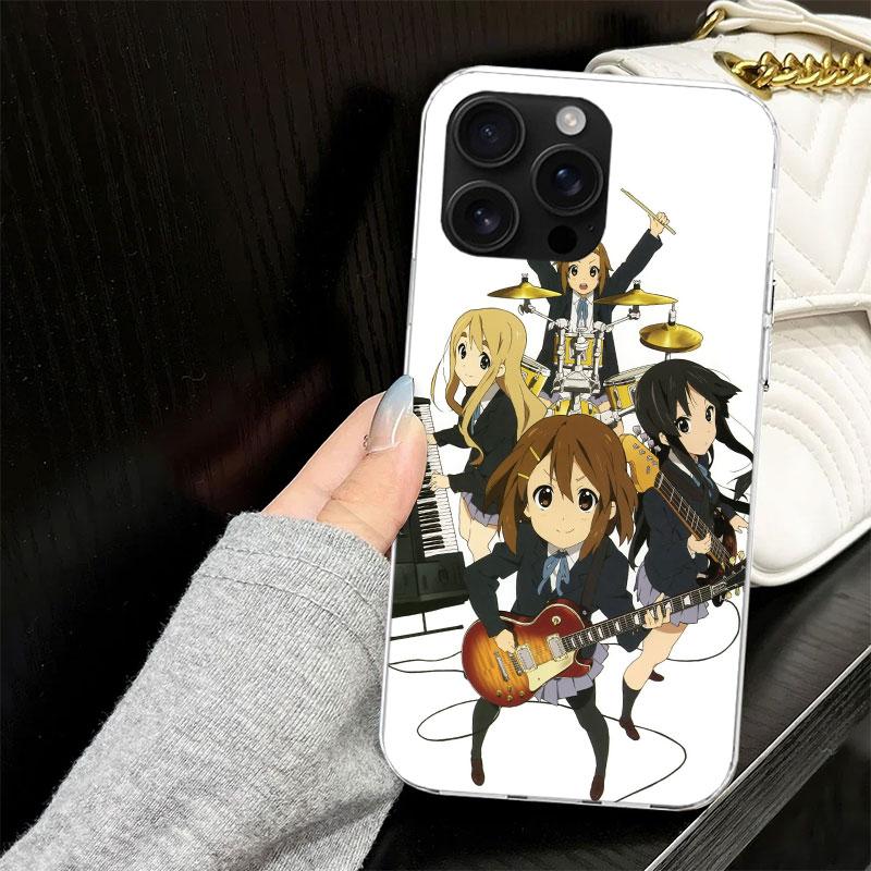 K On! Hirasawa Yui Anime Case for iPhone 17 Air 16 16E 15 14 11 Pro Max Soft Phone Cover 12 13 Mini 7 SE 2020 8 Silicone Black C