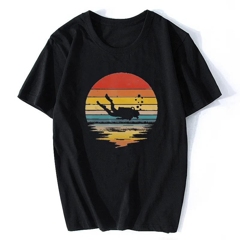 

Vintage Scuba Diving Tshirt Men Cotton Scuba Diver Camisas T Shirt Dive Lover Tee Short Sleeve Tshirt Harajuku Streetwear XXXL