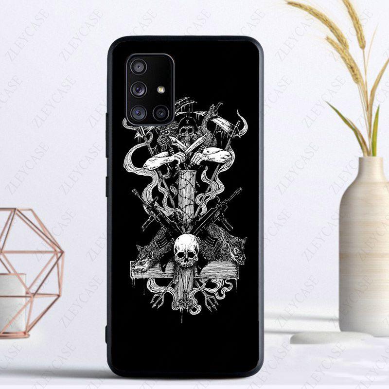 Pentagram 666 Demonisk Satanisk fodral För Samsung Galaxy A13 A53 A11 A12 A32 A22 A52S A10S A41 A42 A33 A30S A40 A51 A71 A21S Fodral