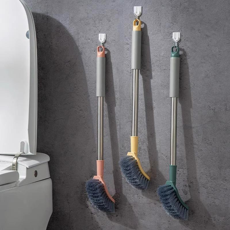 Wall-Mounted Long-Handle Soft Bristle Toilet Brush for Effective Cleaning