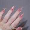 Glamorous 643 Aurora Diamond Flower Handmade Blush Finger Nail Sticker Manicure Wholesale