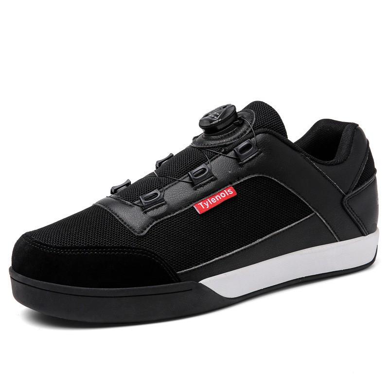 Mens Mountain Bike Cycling Shoes Flat Sole Stiff Rubber Outsole Breathable MTB Clipless Pedal
