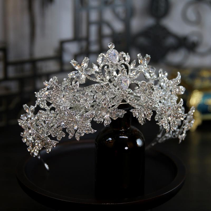 

Европейский стиль Новая бабочка Съемная комбинация Циркон Свадебная свадебная корона Головной убор Корона Тиара Аксессуары для волос